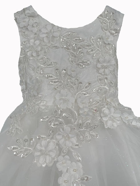 Cinderella Couture Baby Girls White 3D Floral Lace Flower Girl Dress 6-24M - SophiasStyle.com